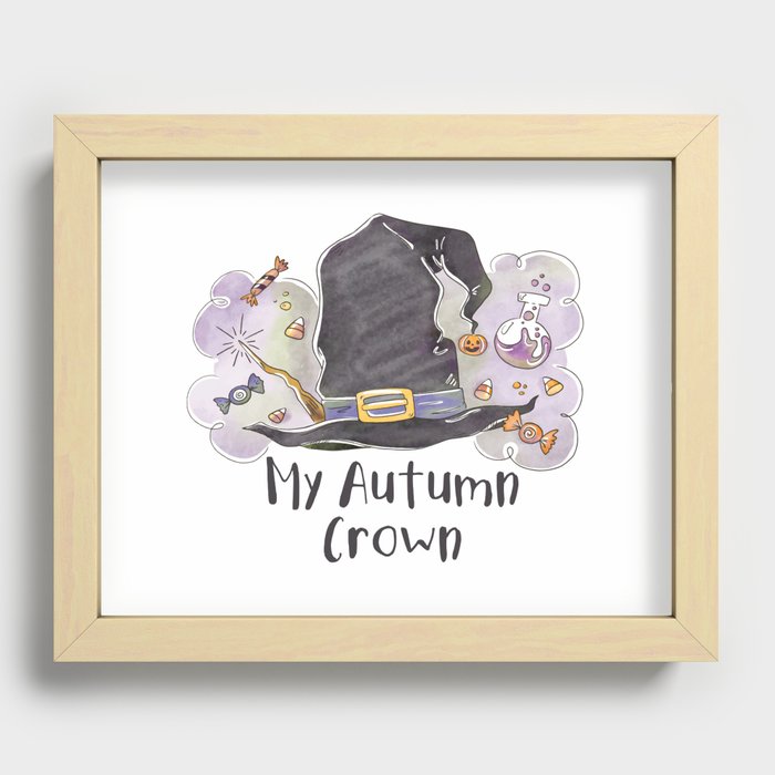 Halloween Autumn Witch Crown Recessed Framed Print