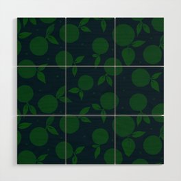 Abstract tangerine pattern - green and blue Wood Wall Art