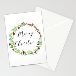 Merry Christmas Wreath Stationery Card