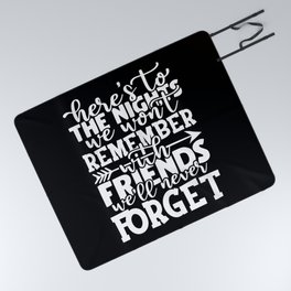 Friendship Camping Adventure Quote Typographic Picnic Blanket