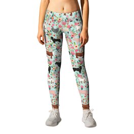 Farm animal sanctuary pig chicken cows horses sheep floral pattern gifts Leggings