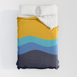 Minimalistic Wave Colorful Art Pattern Design Duvet Cover