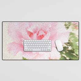 Vintage light pink rose explosion pixel art Desk Mat