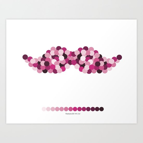 Pantone Mustache Art Print
