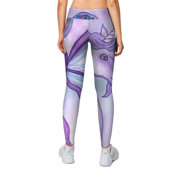 Twilight in Faerieland Fairy Unicorn Fantasy Art by Laurie Leigh Leggings  by Laurie Leigh Art