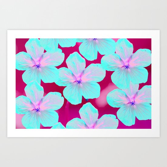 Retro Flowers Art Print