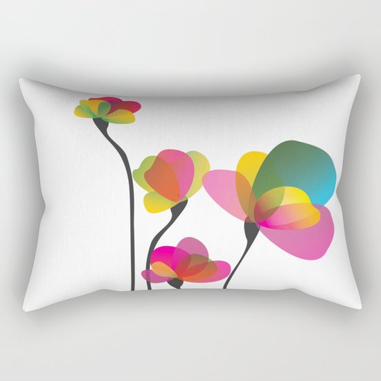 Abstract Flowers Rectangular Pillow
