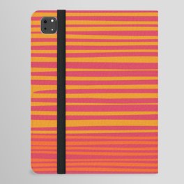 Natural Stripes Modern Minimalist Colour Block Pattern Magenta Orange Mustard Ochre iPad Folio Case