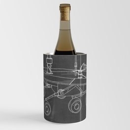 Nasa Mars Rover Patent - Mars Exploration Rover Art - Black Chalkboard Wine Chiller