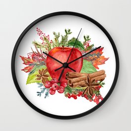 Apple Bouquet Wall Clock