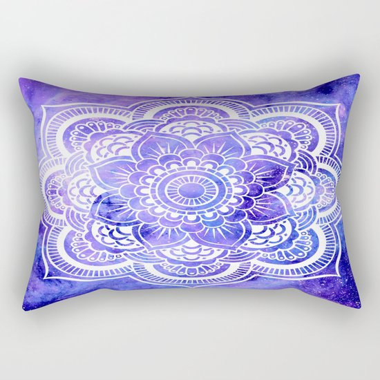Mandala Violet Blue Galaxy Space Rectangular Pillow