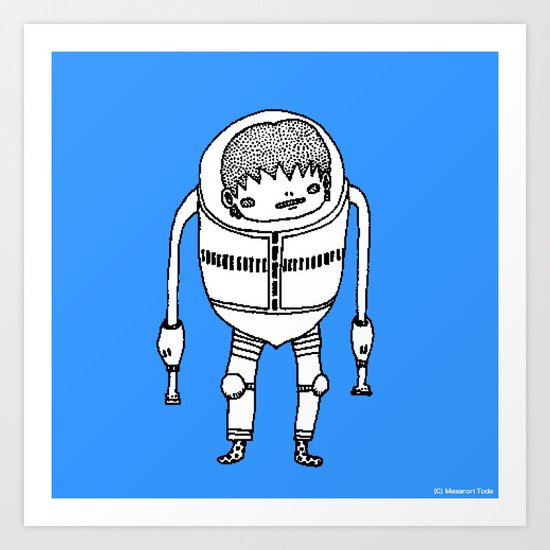 Cyborg Robot Zombie-boy ( HQ pixel ) Art Print