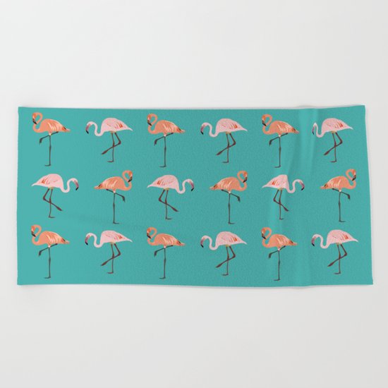 Flamingo Party Beach Towel