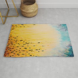 MYSTIC GARDEN Lovely Fairy Land Abstract Painting Acrylic Fine Art Winter Colorful Fantasy Magical Rug