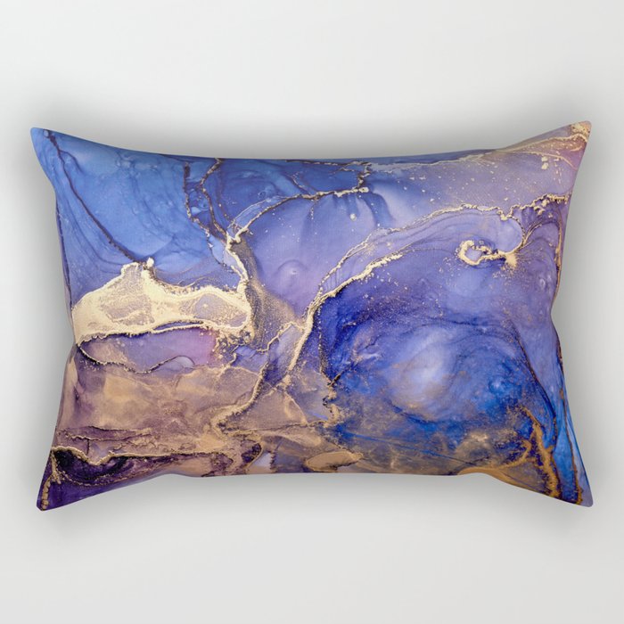 Luxury Gold Abstract Flui Liquid Painting Rectangular Pillow