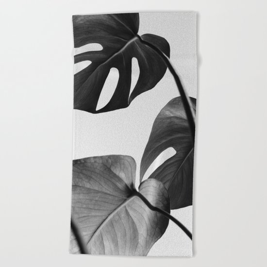 Black & white Monstera Beach Towel
