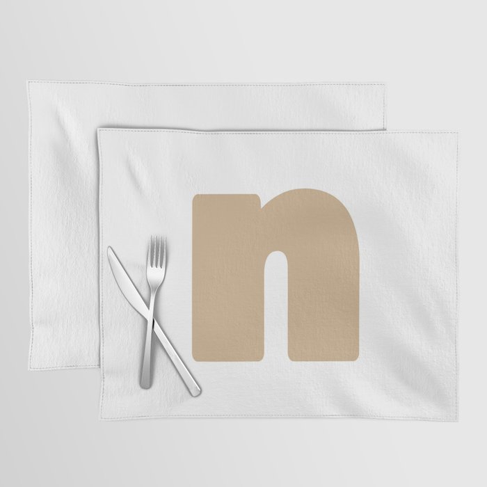 n (Tan & White Letter) Placemat