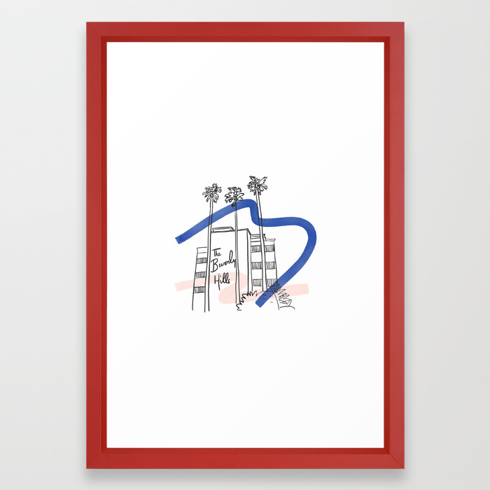 Iconic Los Angeles Beverly Hills Hotel Framed Art Print By Wanderlogue Society6