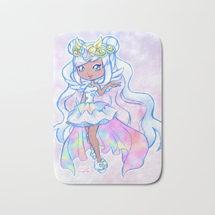 Cute Kawaii Unicorn Mystabella Shopkins Shoppies Doll Anime Fan Art Bath Mat