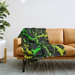 Cracked Space Lava - Yellow/Green Throw Blanket