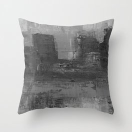 Paint Texture (Black and White) Throw Pillow