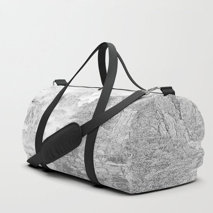 China Mural - Black & White Duffle Bag