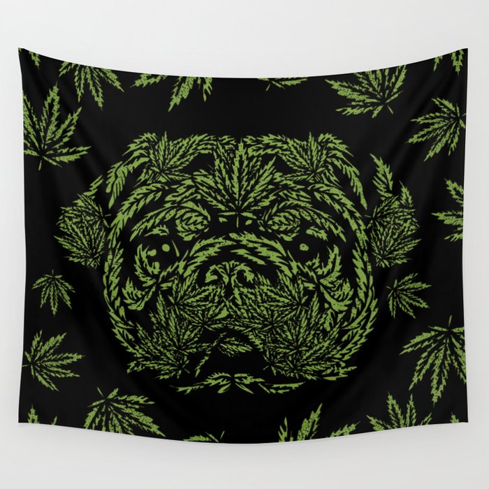 Marijuana of Pug Wall Tapestry