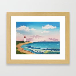 Beach Lighthouse Framed Art Print