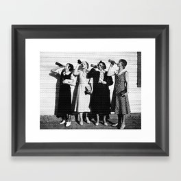 Drinking Woman, Vintage Photography Framed Art Print