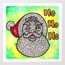 Christmas Art | Santa Claus Doodle Art Print