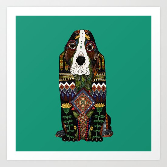 Basset Hound jade Art Print