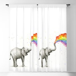 Rainbow Baby Elephant Blackout Curtain