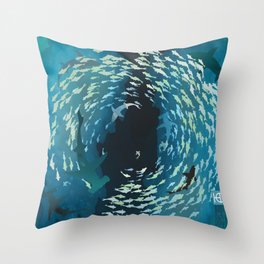 Sharks Underwater Throw Pillow