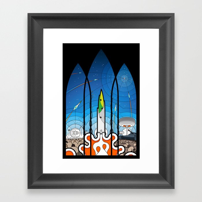 The Window of Opportunity - stained glass window print Framed Art Print