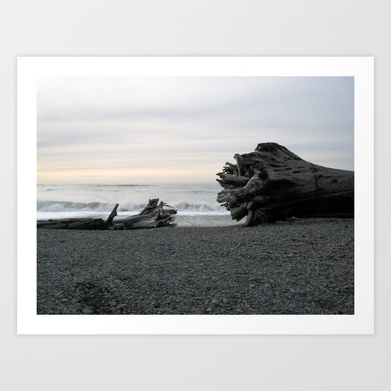 Logs on La Push Beach Art Print