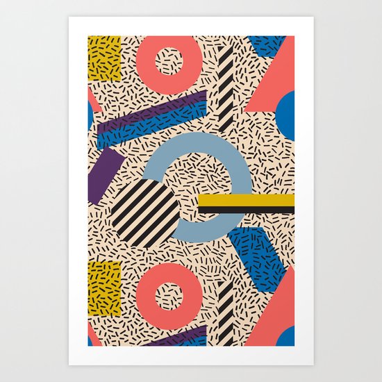 Memphis Inspired Pattern 3 Art Print