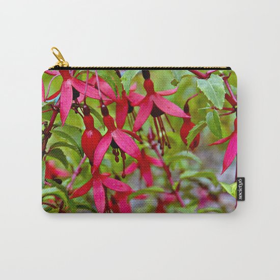 Pink Fuchsia Blossoms Carry-All Pouch