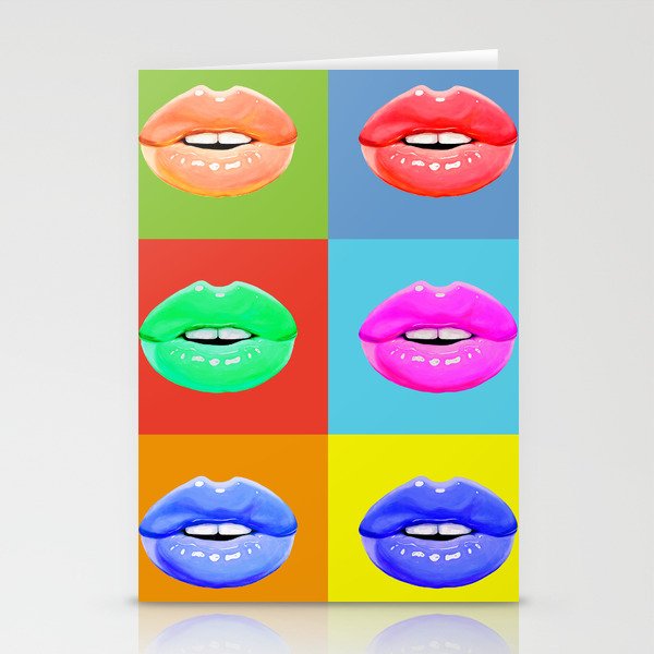 Colorful lips Stationery Cards