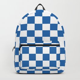 Gingham Azure Strong Blue Checked Pattern Backpack