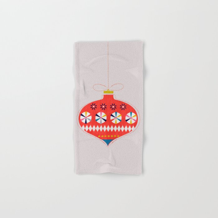 Festive red retro bauble Hand & Bath Towel