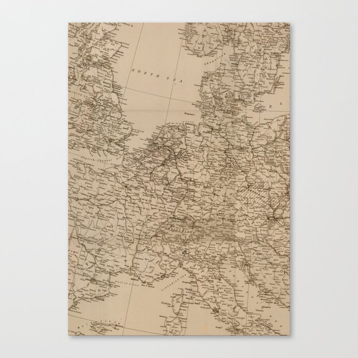 Vintage Europe Map Canvas Print