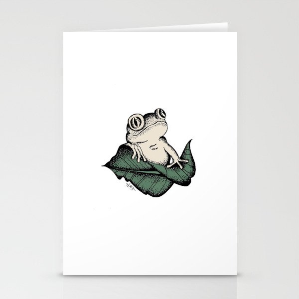 frog on leaf Stationery Cards