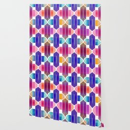 Bold Watercolor Geometric Shapes Wallpaper