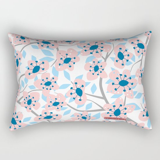 White Blossoms Rectangular Pillow