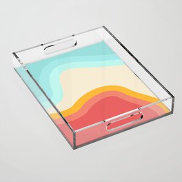 Retro Rainbow Swirls Acrylic Tray