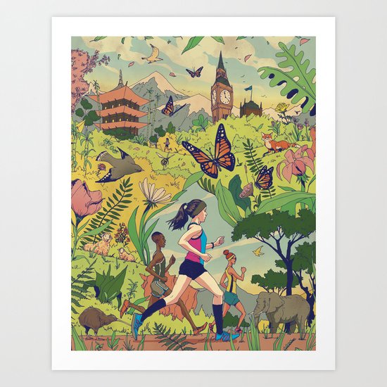 Run Around The World Art Print