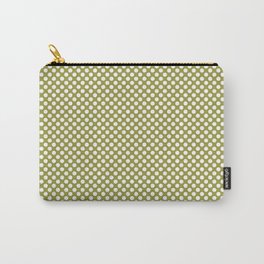 Golden Lime and White Polka Dots Carry-All Pouch
