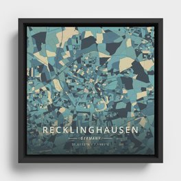 Recklinghausen, Germany - Cream Blue Framed Canvas