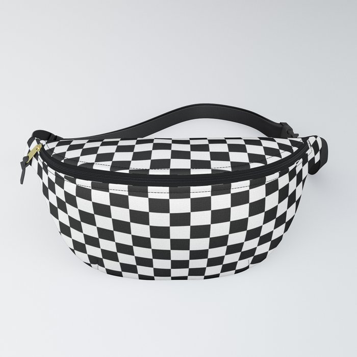 Black and White Check Fanny Pack