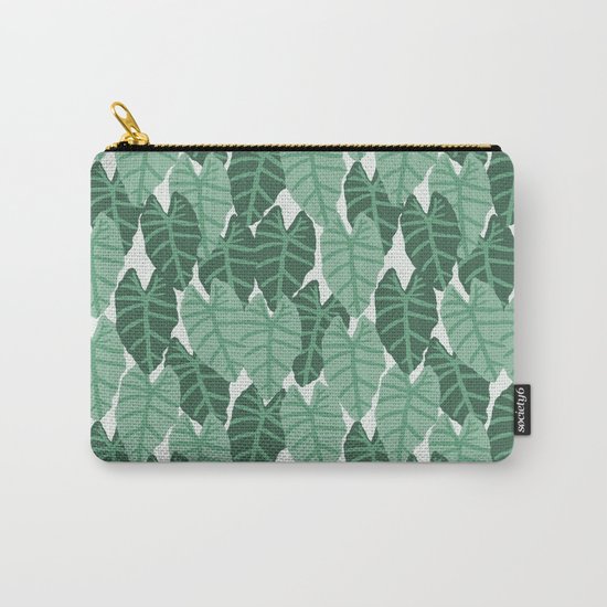 Alocasia indoor house plant hipster watercolor plant pattern botanical leaves green painting home Carry-All Pouch